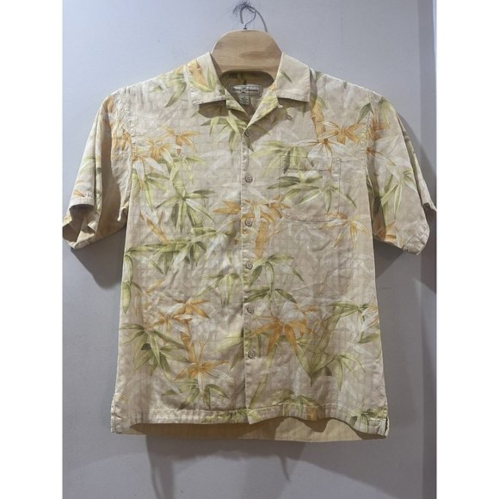 Tommy Bahama Medium Short Sleeve Hawaiian‎ Floral Silk Shirt Aloha